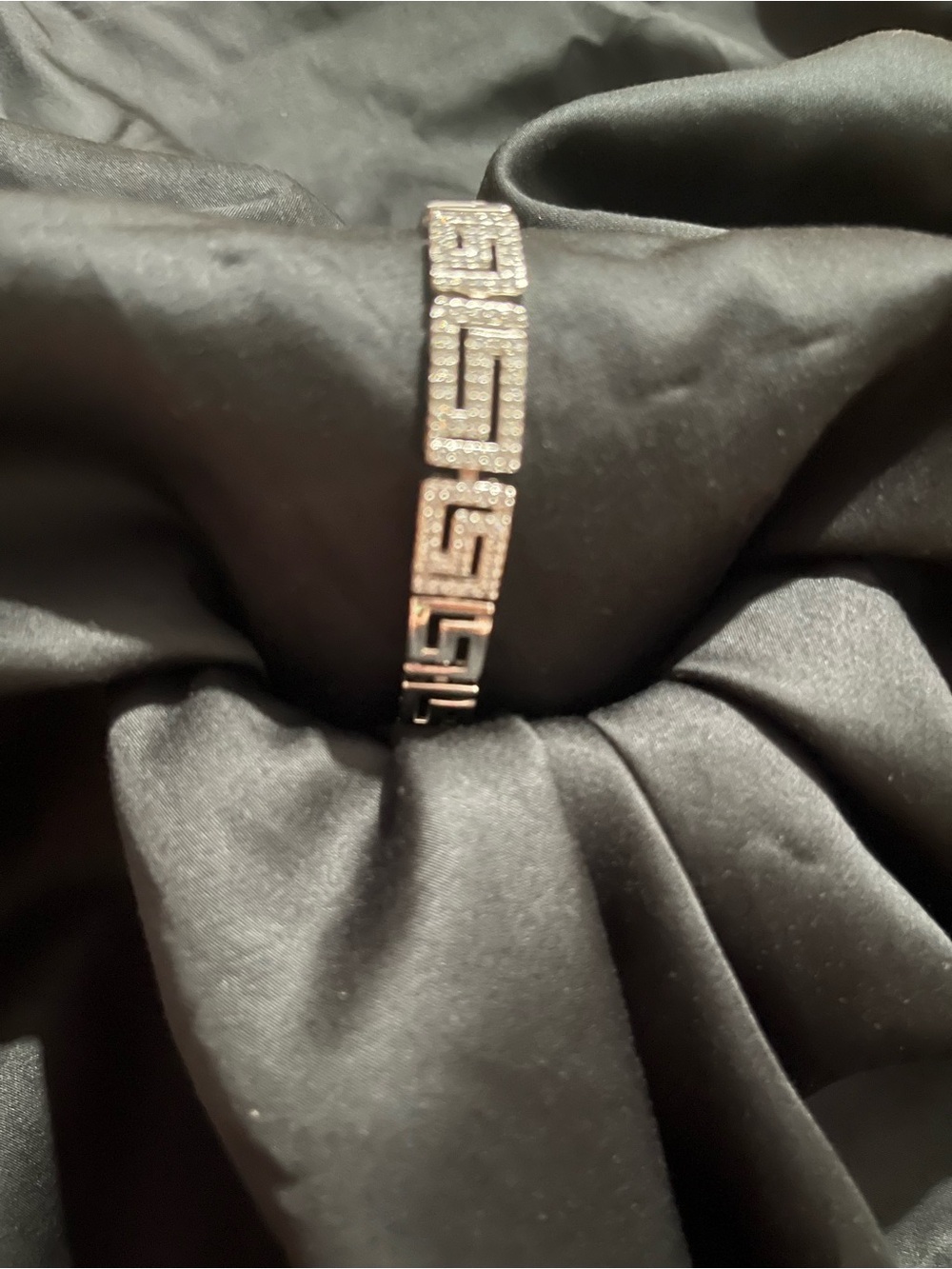 Gold Filled and White Gold Filled Crystal Greek Key Bracelet